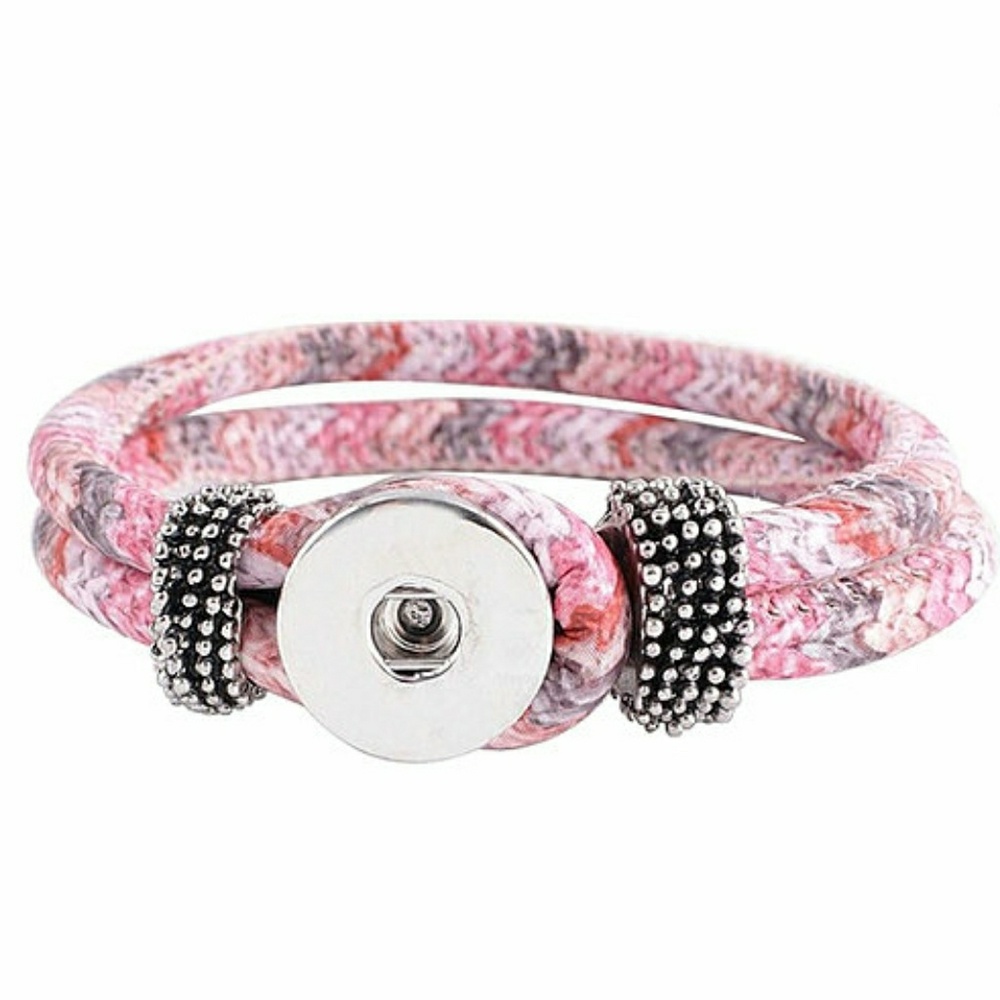 Snap Button Jewelry Pink Band